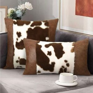 2 pc Cow Pattern Cushion Cover (Cushion Cover Only)
